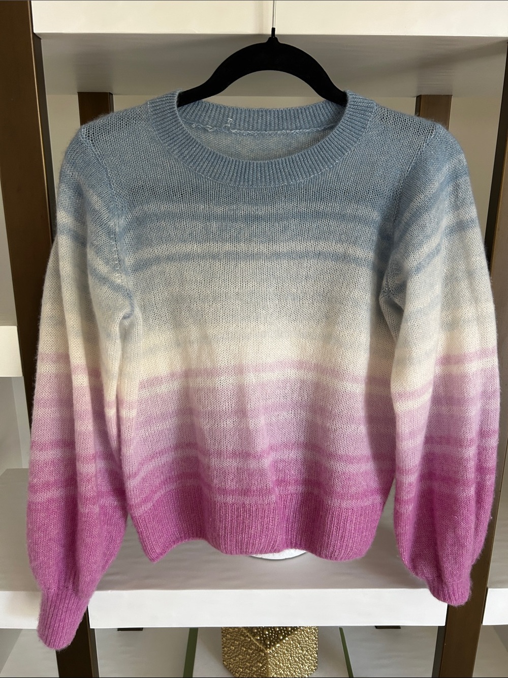 Multi colored light weight cashmere silk sweater.